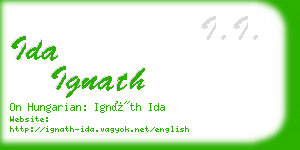 ida ignath business card